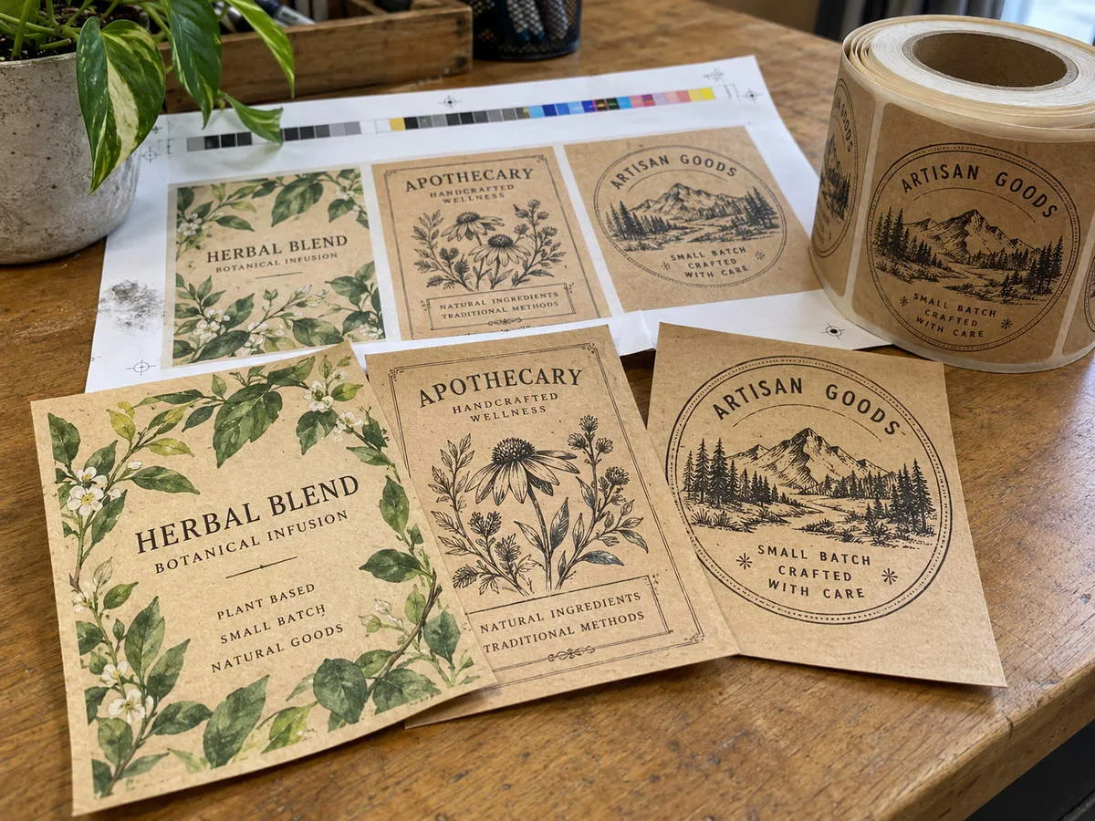Kraft label samples proof and rolls quote
