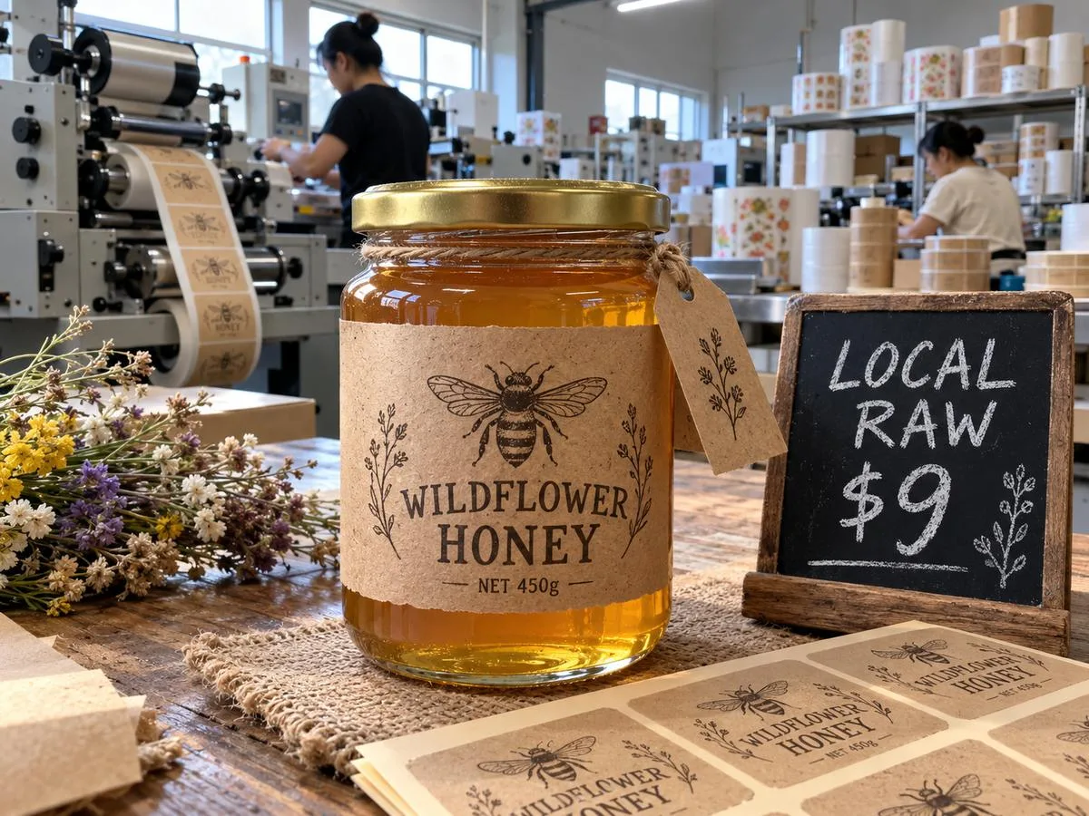 kraft paper honey jar handmade label