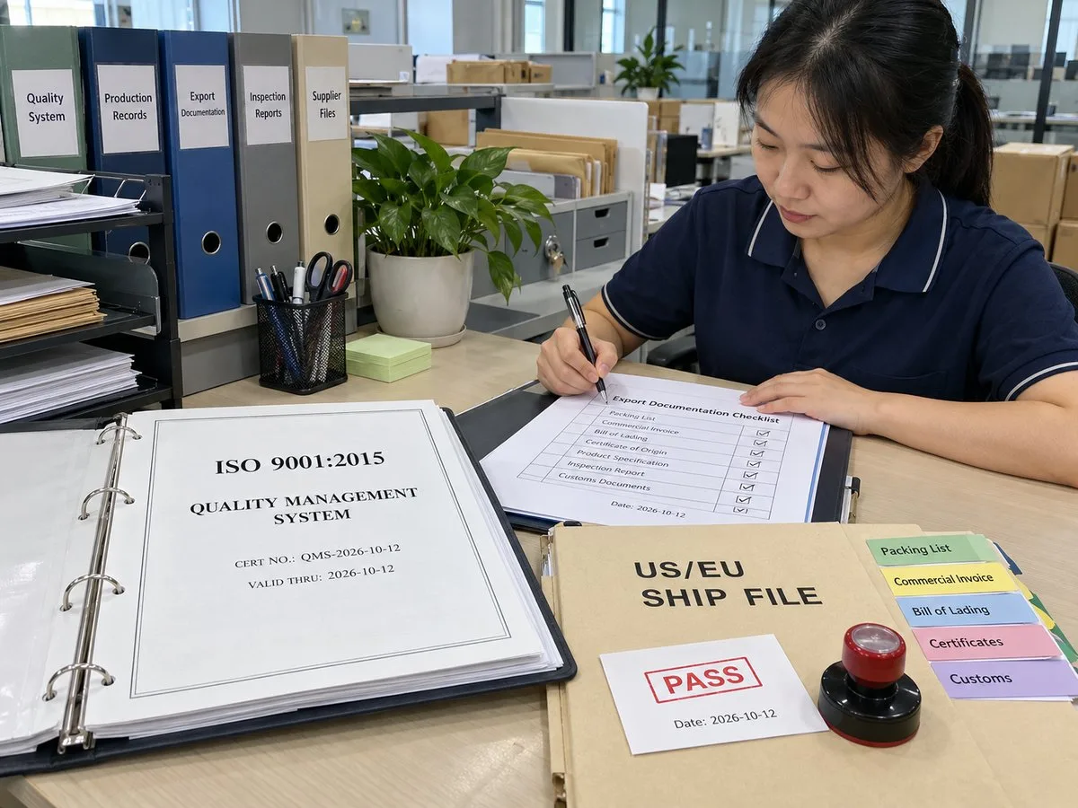 Label factory compliance documents export