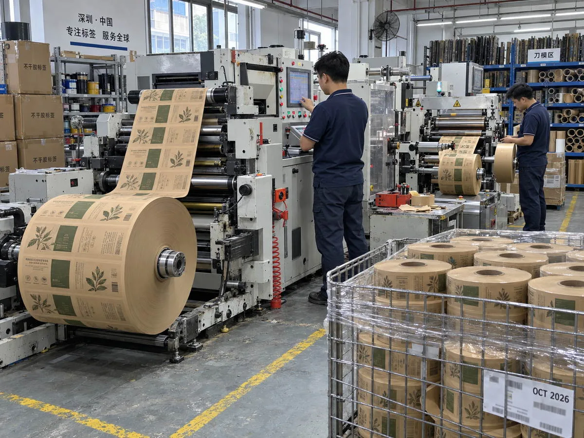 Label printing factory flexo kraft run