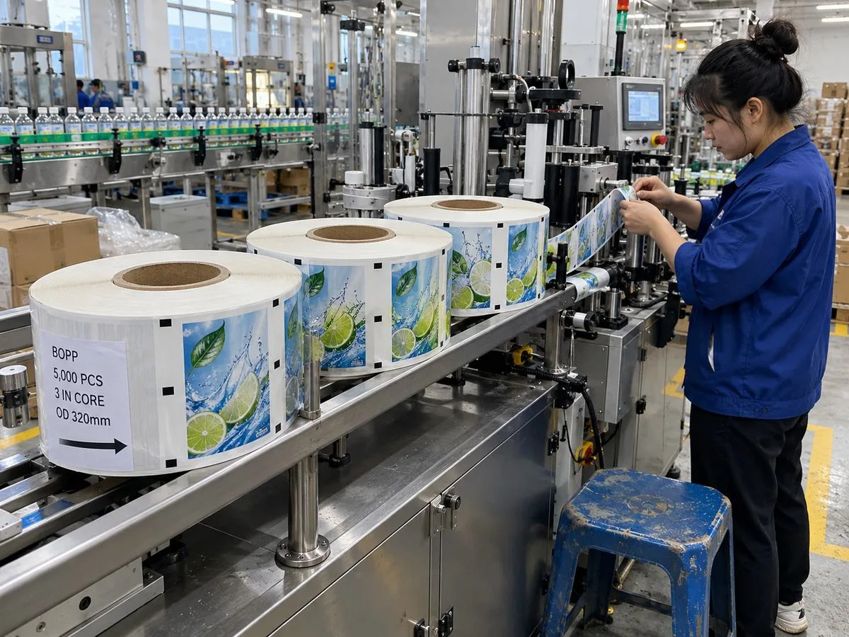 label rolls 3 inch cores machine ready applicator