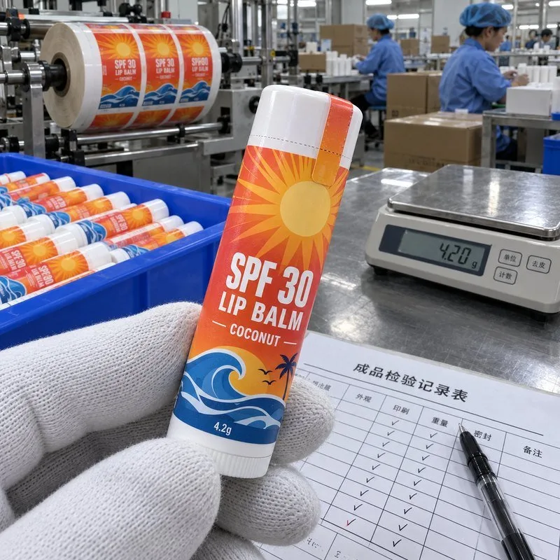 lip balm seal tab perforation tube labels