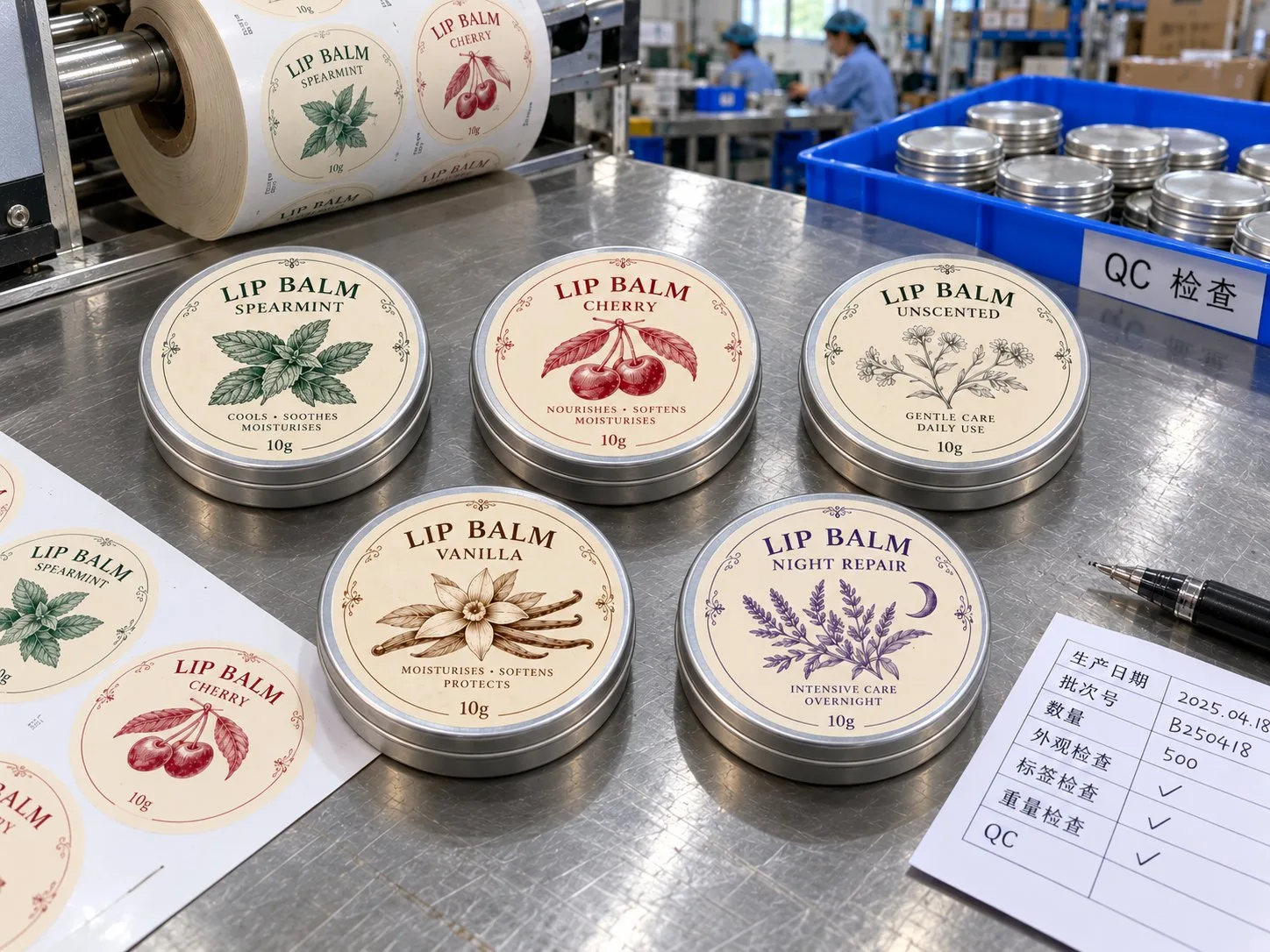 lip balm tin lid disc labels