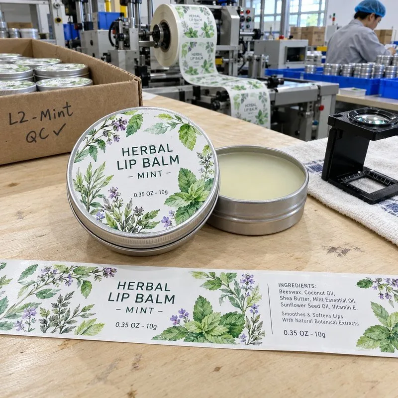 lip balm tin lid label custom