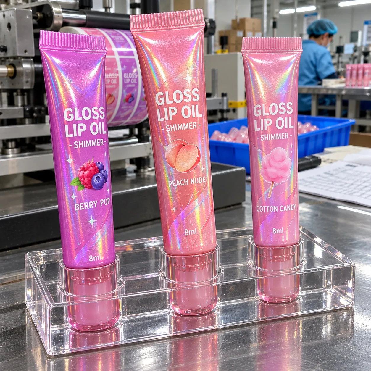 lip gloss tube labels slim diameter