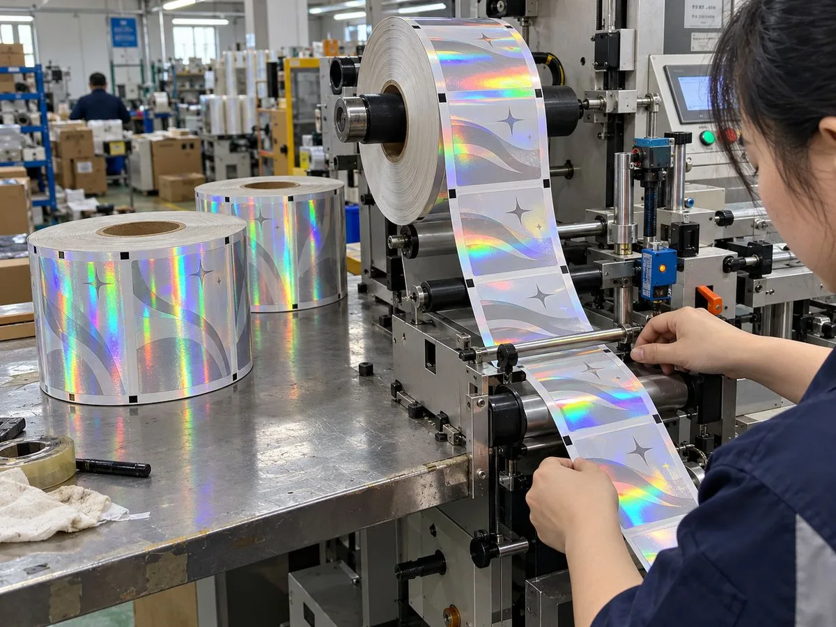 machine ready holographic label rolls spools