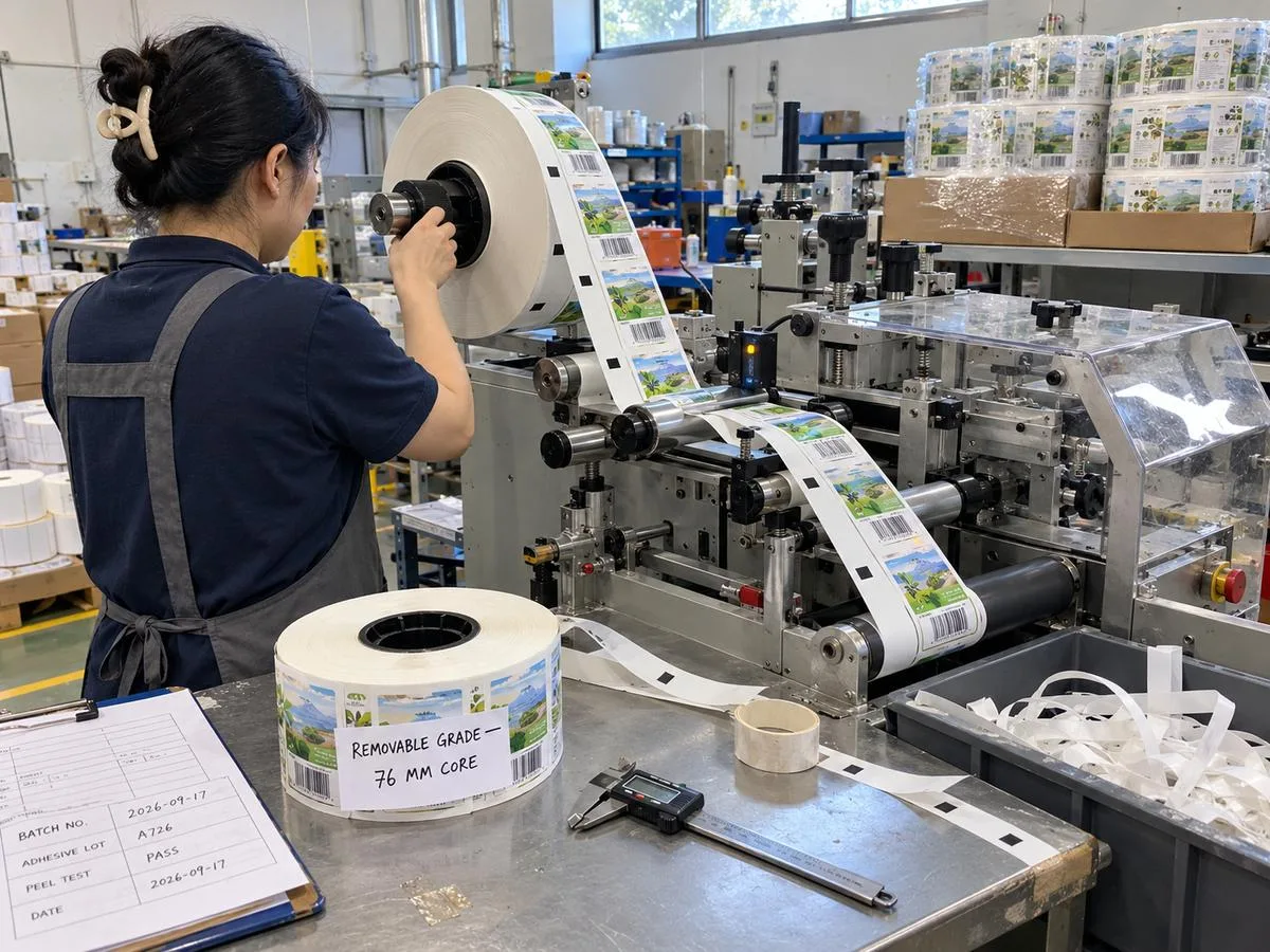 removable label rolls machine ready