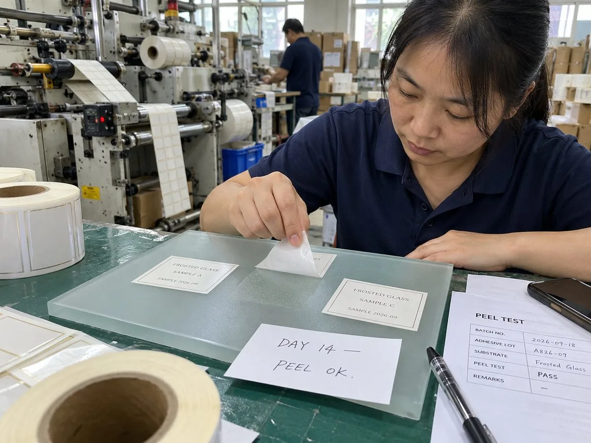 removable label sample peel test