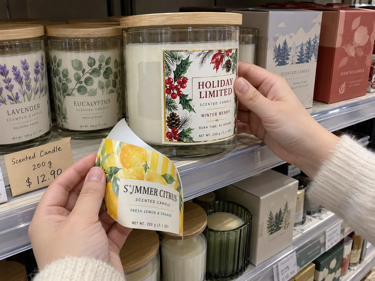 seasonal removable label relabel shelf