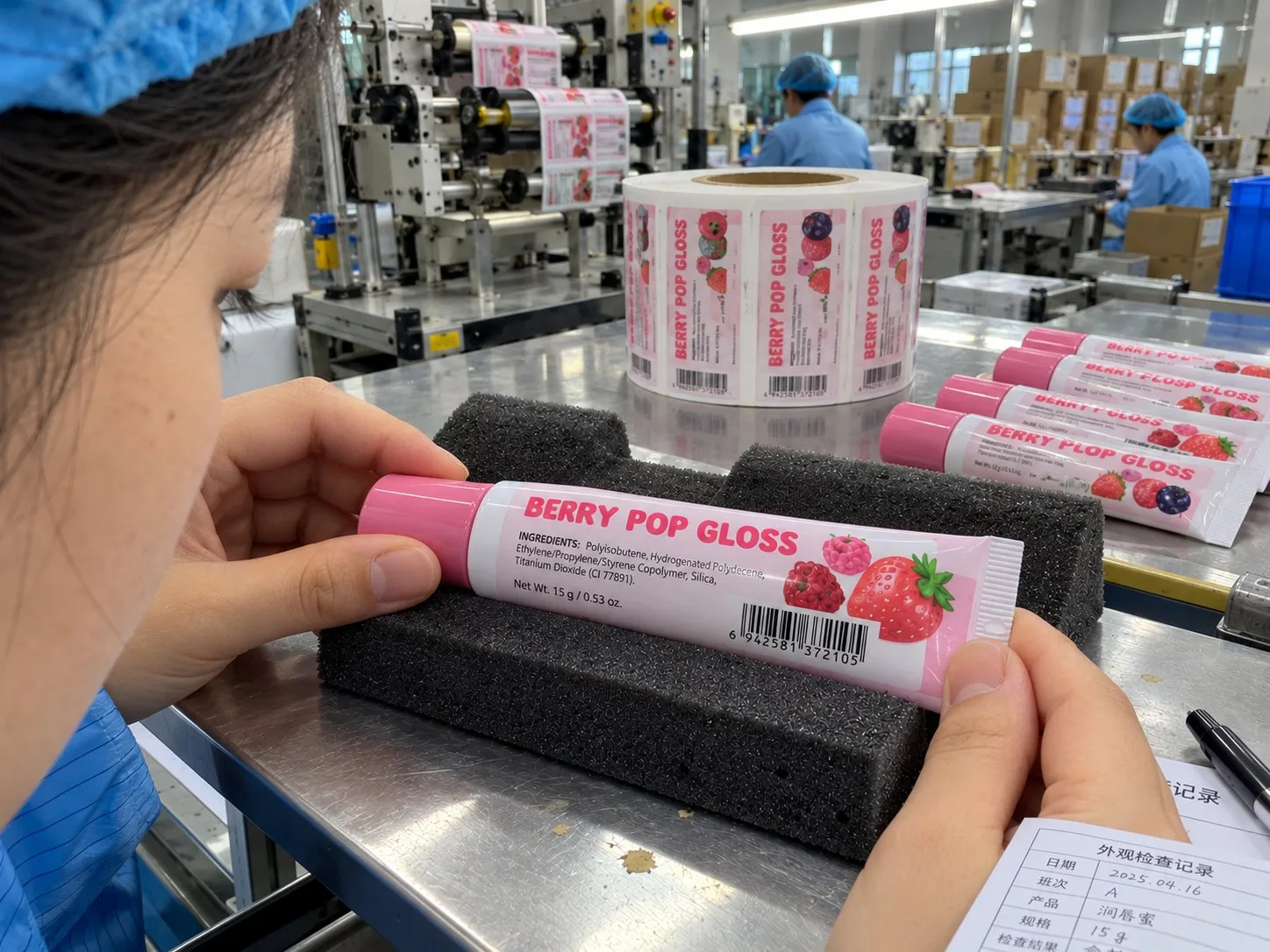small ingredient type lip balm tube wrap