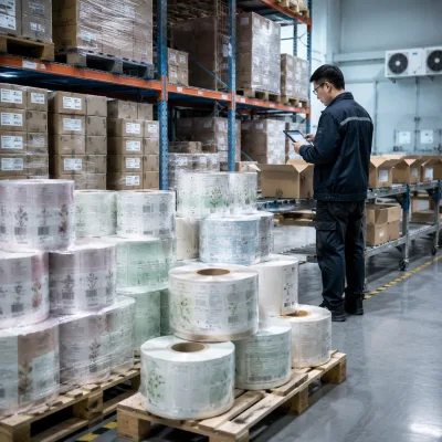 Climate Controlled Warehouse With Pre Printed Label Rolls Climate Controlled Warehouse With Pre Printed Label Rolls